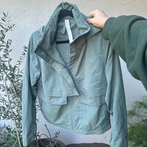 Lululemon Turquoise Hooded Rain Jacket